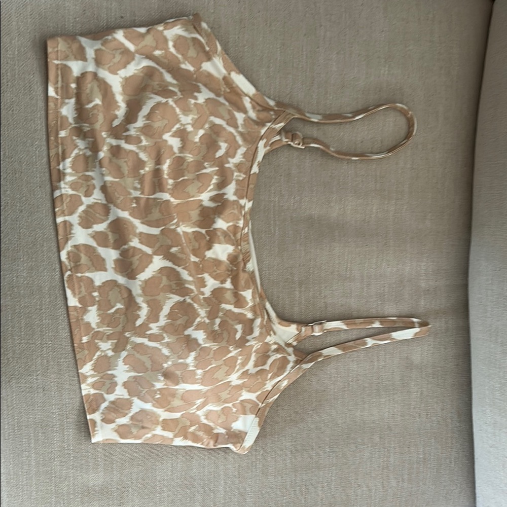 Aerie Tan and Cream Swim Top